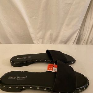 Henry Ferrera black sandals size 8